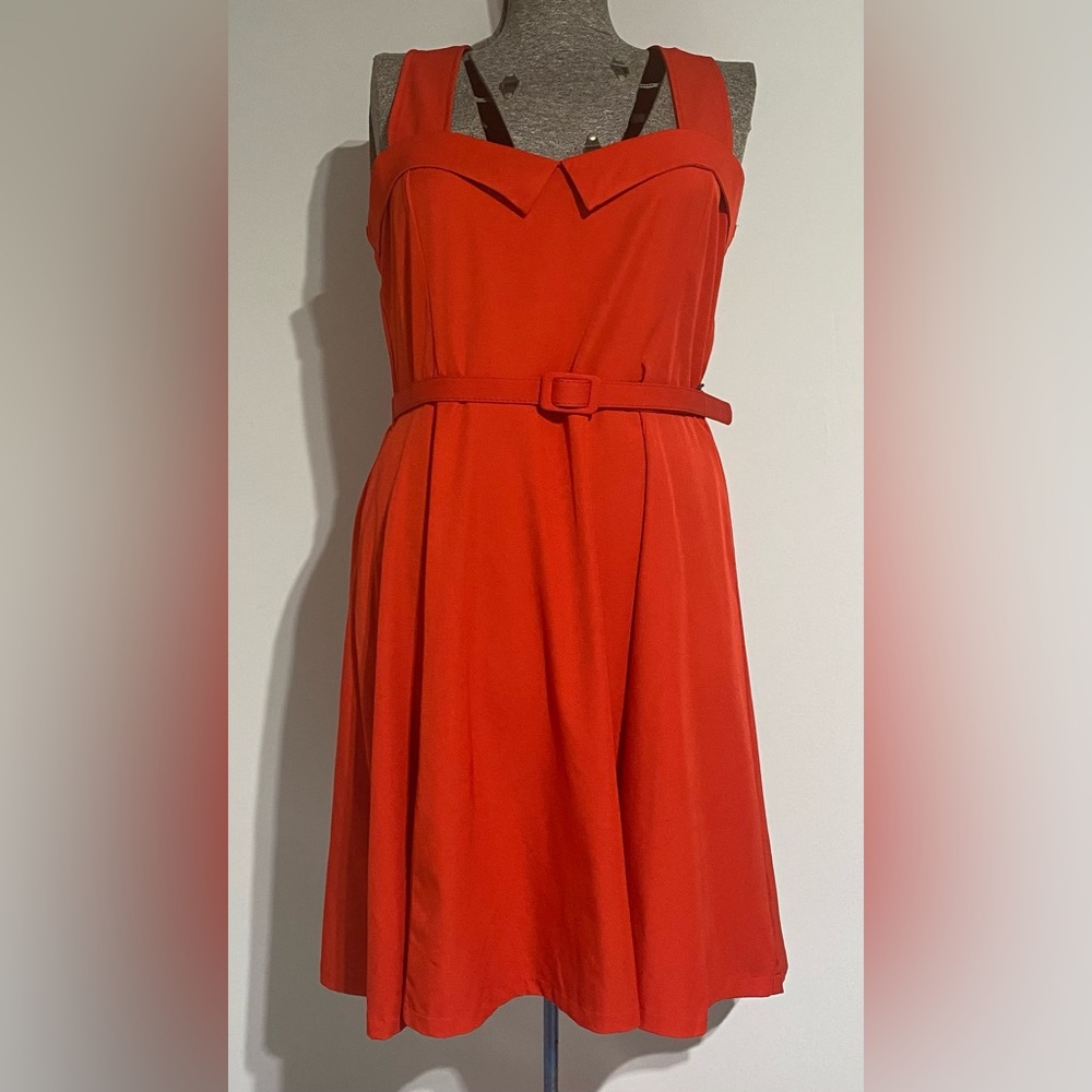 Sourpuss Vibrant Red Veronica Swing Dress with Belt